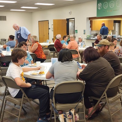 Gathering around the table.