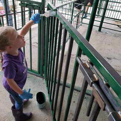 Our paint patrol volunteers in the Swine Pavilion renovation came in all sizes!