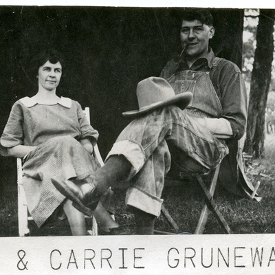Native American stone tool collectors Carrie & Otto Grunewald in 1925