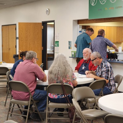 Gathering around the table.