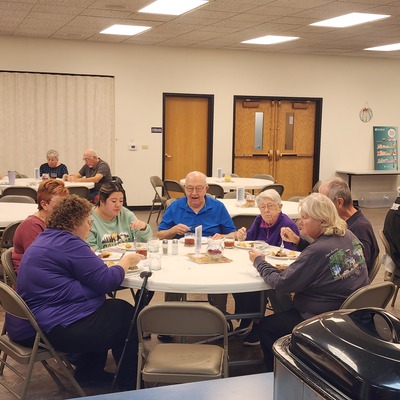 Gathering around the table.